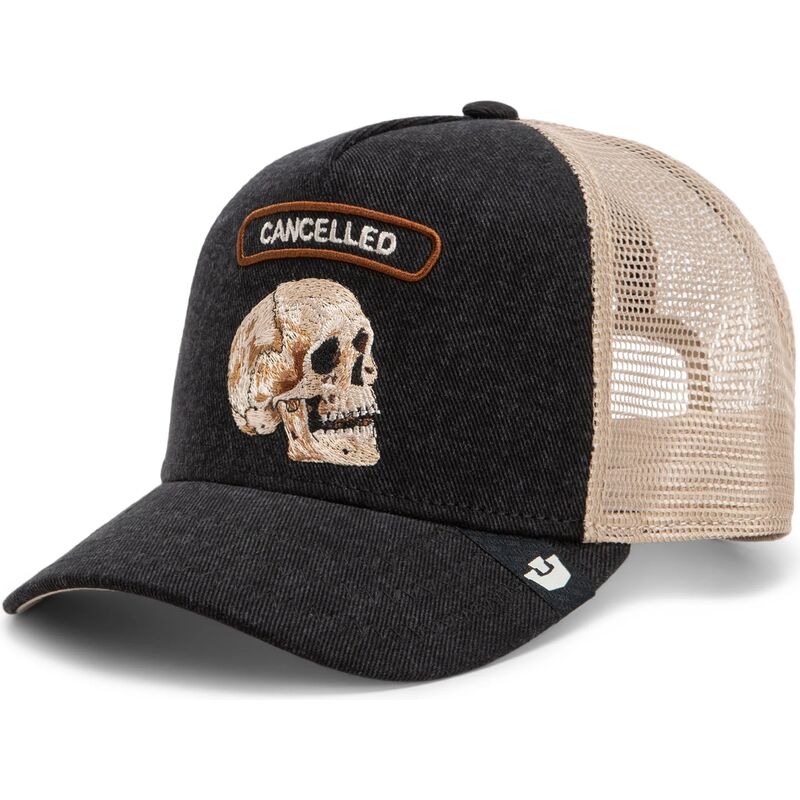 casquette-trucker-noire-et-beige-crane-cancelled-rocker-denim-after-dark-the-farm-goorin-bros