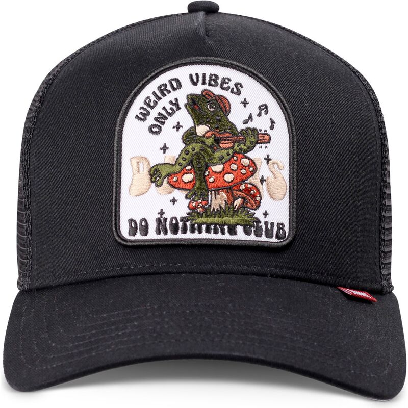 casquette-trucker-noire-hft-do-nothing-club-weird-vibes-frog-djinns casquette-trucker-noire-hft-do-nothing-club-weird-vibes-frog-djinns