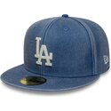 casquette-plate-bleue-ajustee-59fifty-washed-los-angeles-dodgers-mlb-new-era