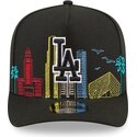 casquette-courbee-noire-snapback-9fifty-a-frame-precurved-skyline-los-angeles-dodgers-mlb-new-era