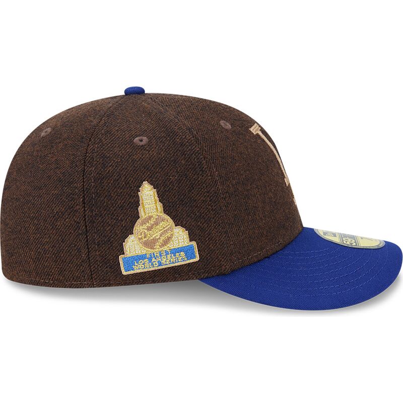 casquette-courbee-marron-et-bleue-ajustee-59fifty-precurved-los-angeles-dodgers-mlb-new-era