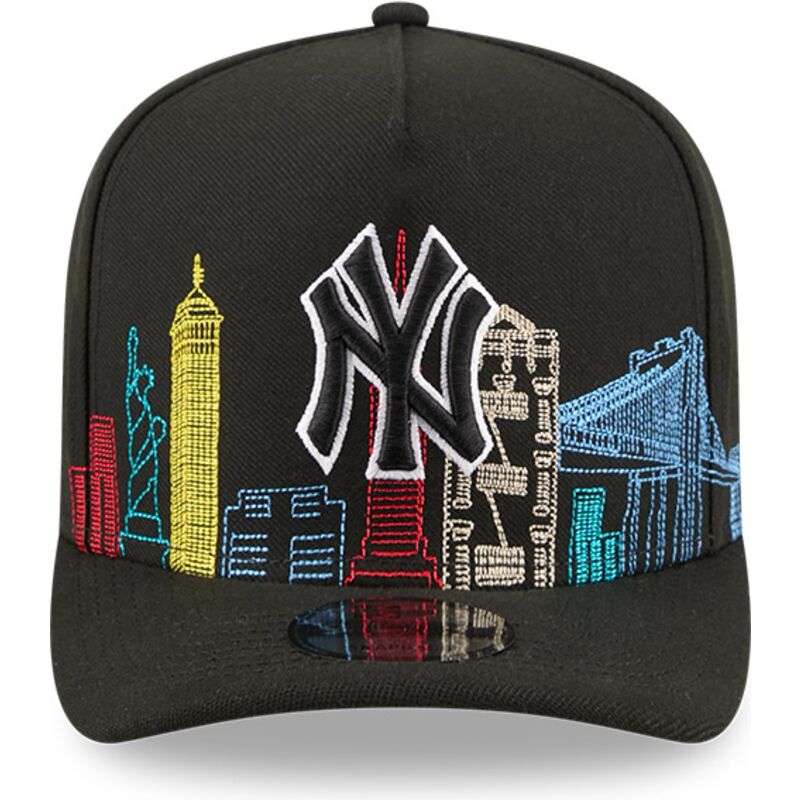 casquette-courbee-noire-snapback-9fifty-a-frame-precurved-skyline-new-york-yankees-mlb-new-era