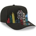 casquette-courbee-noire-snapback-9fifty-a-frame-precurved-skyline-new-york-yankees-mlb-new-era