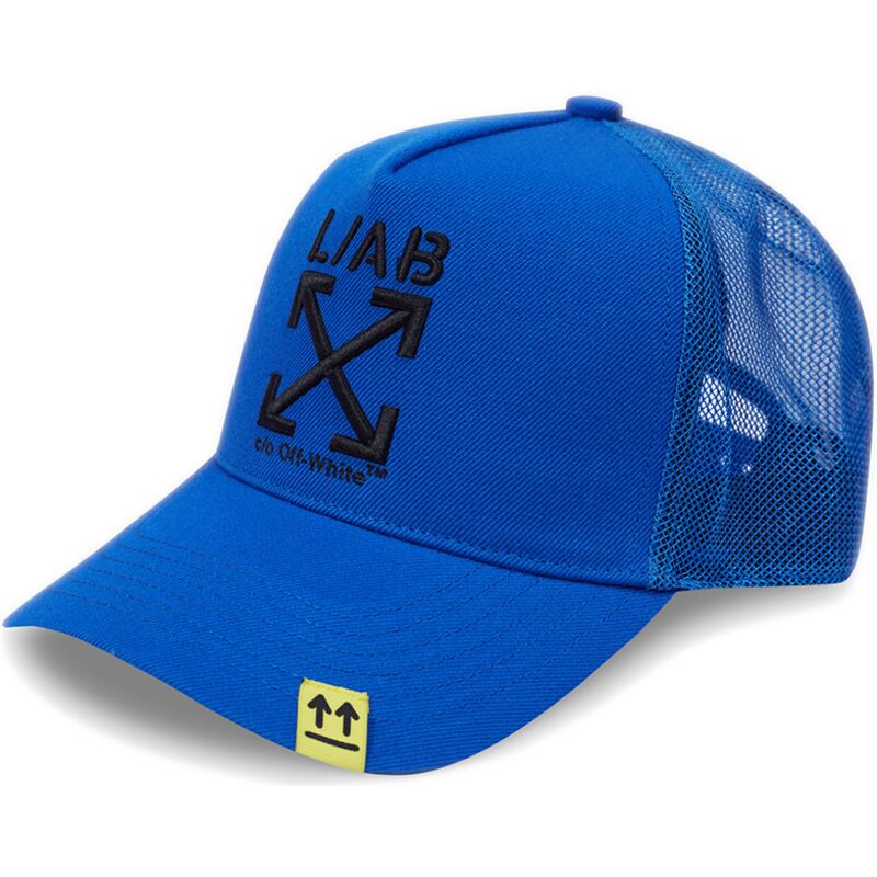 casquette-trucker-bleue-avec-logo-noir-clamp-arrows-l-ab-c-o-off-white