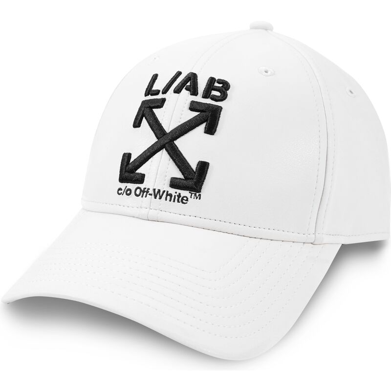 casquette-courbee-blanche-ajustable-clamp-arrows-pu-leather-l-ab-c-o-off-white casquette-courbee-blanche-ajustable-clamp-arrows-pu-leather-l-ab-c-o-off-white