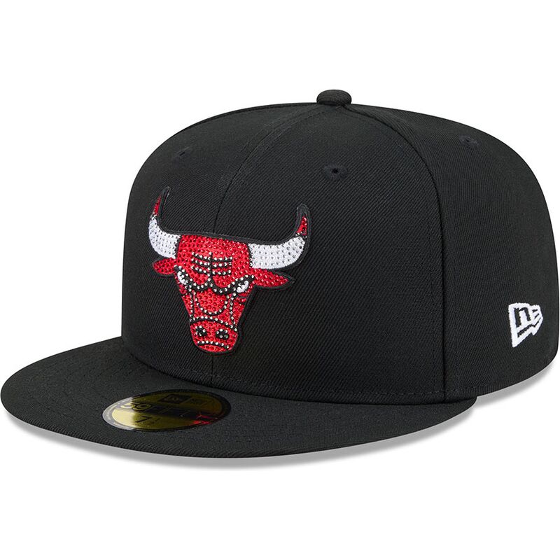 casquette-plate-noire-ajustee-59fifty-rhinestone-badge-chicago-bulls-nba-new-era