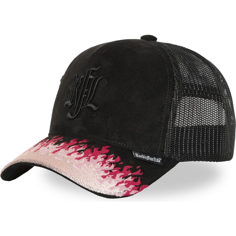 casquette-trucker-noire-et-rose-n285-pla-rocknfreelife casquette-trucker-noire-et-rose-n285-pla-rocknfreelife