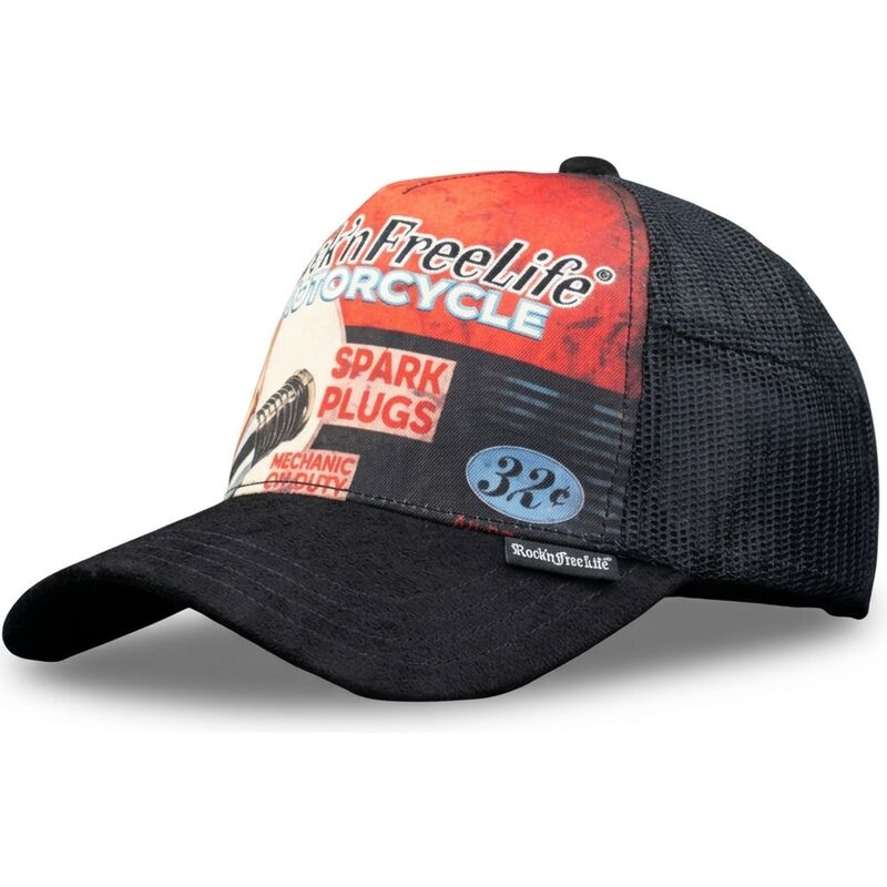 casquette-trucker-noire-et-rouge-n240-spark-plugs-rocknfreelife casquette-trucker-noire-et-rouge-n240-spark-plugs-rocknfreelife