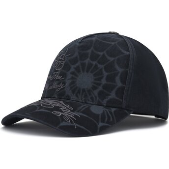 Casquette courbée noire snapback Spiderweb Ed Hardy
