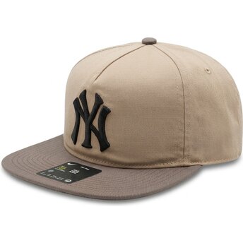 Casquette plate beige et marron ajustable Pro Unstructured 5 Panel New York Yankees MLB Nike