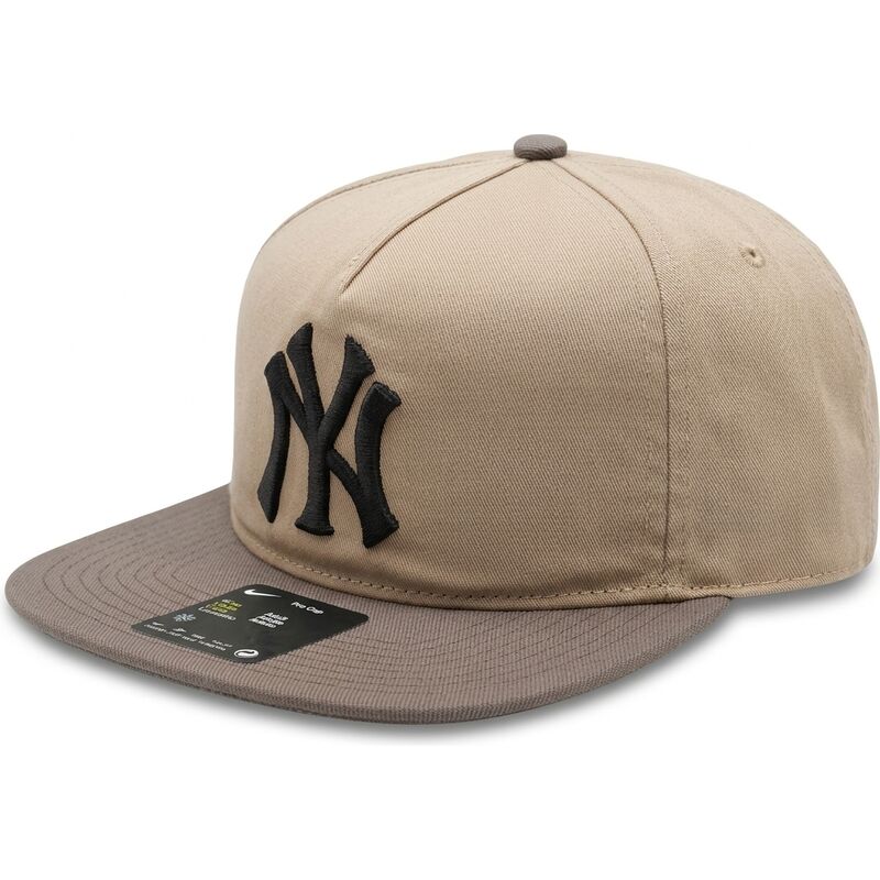 casquette-plate-beige-et-marron-ajustable-pro-unstructured-5-panel-new-york-yankees-mlb-nike