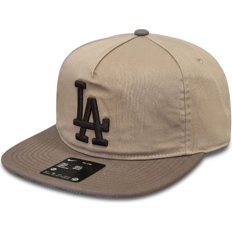 casquette-plate-beige-et-marron-ajustable-pro-unstructured-5-panel-los-angeles-dodgers-mlb-nike casquette-plate-beige-et-marron-ajustable-pro-unstructured-5-panel-los-angeles-dodgers-mlb-nike