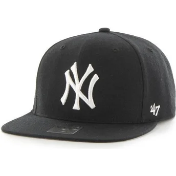 Casquette plate noire snapback unie MLB NewYork Yankees 47 Brand