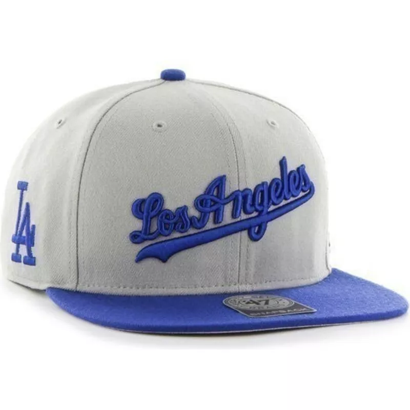 casquette-plate-grise-snapback-avec-logo-lateral-mlb-los-angeles-dodgers-47-brand
