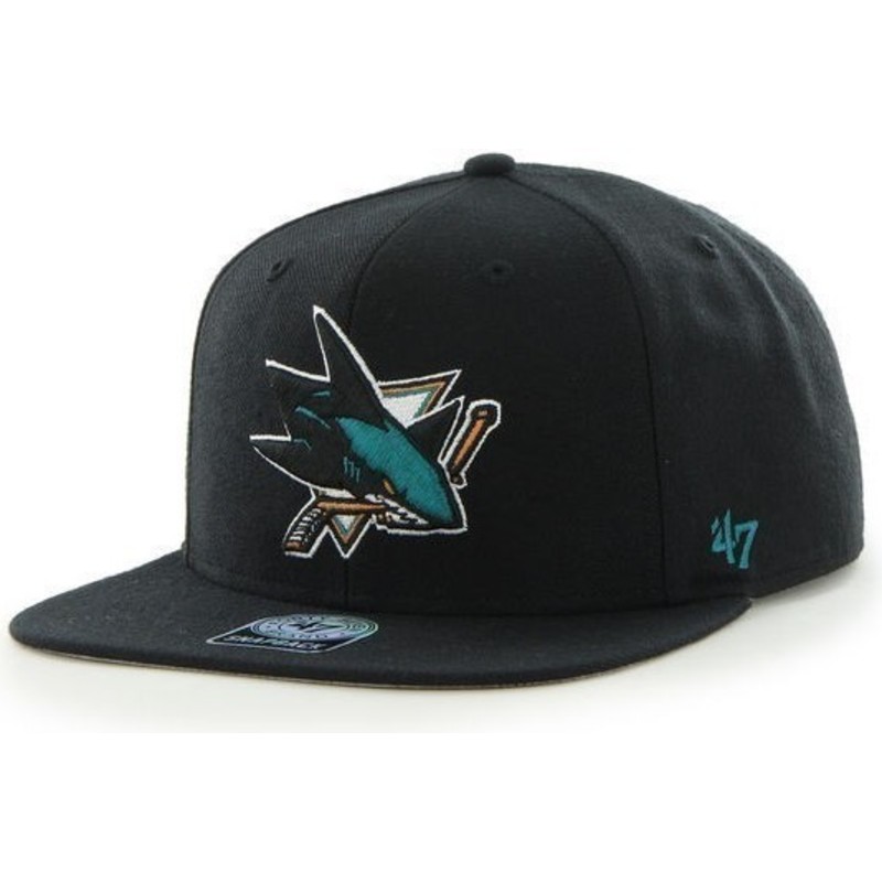 casquette-plate-noire-snapback-nhl-san-jose-sharks-47-brand