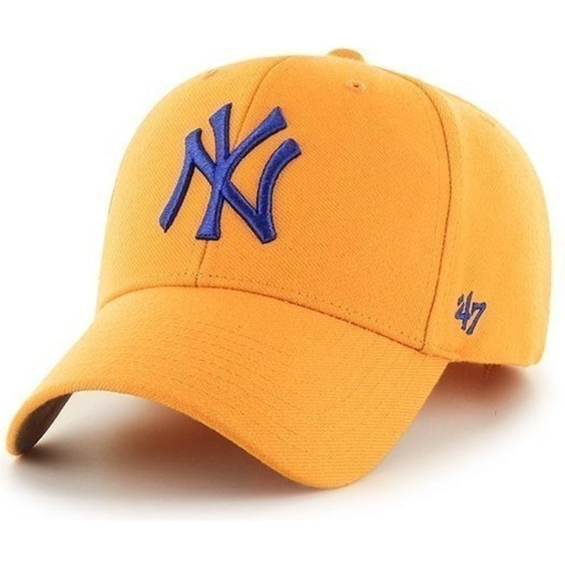 casquette-a-visiere-courbee-jaune-unie-mlb-newyork-yankees-47-brand