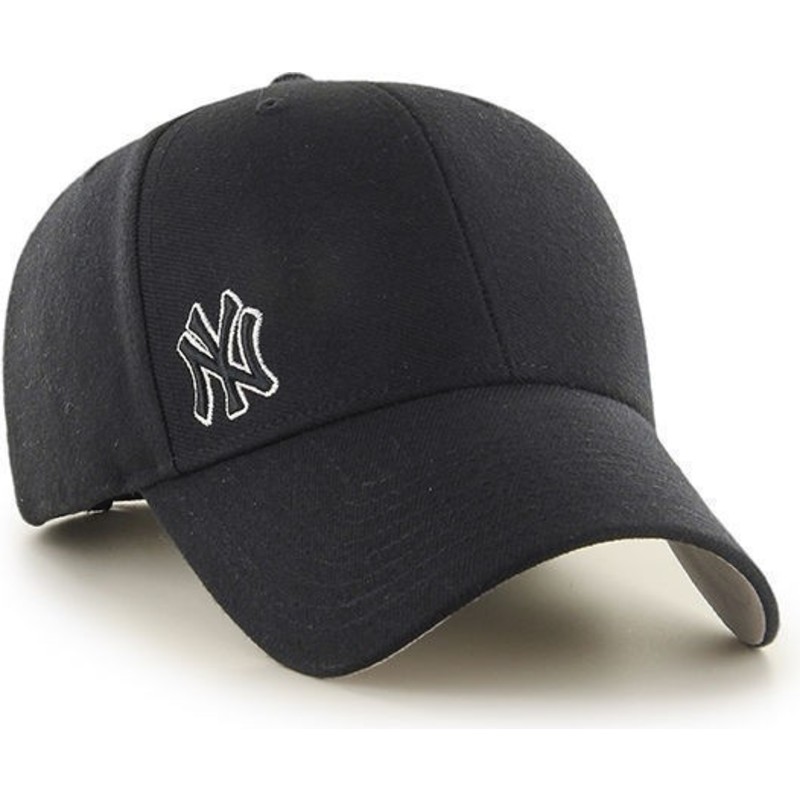 casquette-a-visiere-courbee-noire-unie-avec-petit-logo-mlb-newyork-yankees-47-brand