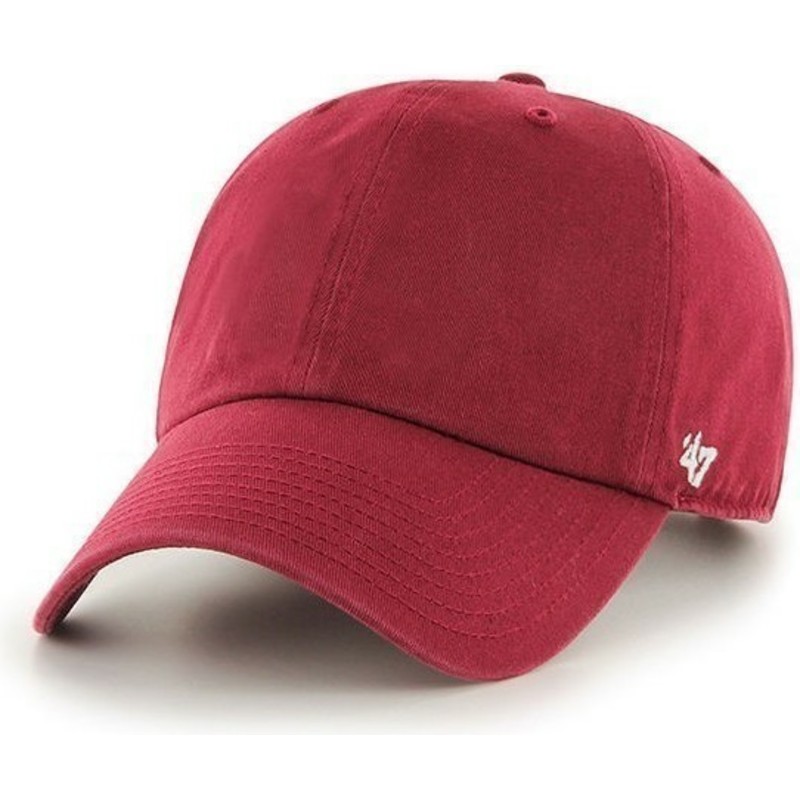 casquette-a-visiere-courbee-rouge-unie-47-brand