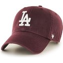 casquette-courbee-grenat-los-angeles-dodgers-mlb-clean-up-47-brand