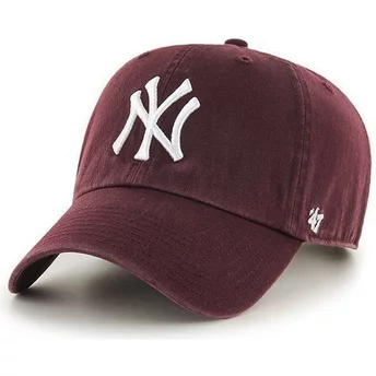 Casquette courbée grenat New York Yankees MLB Clean Up 47 Brand