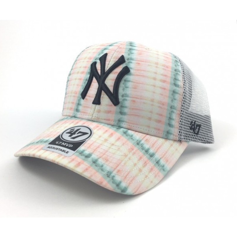 casquette-trucker-rose-avec-imprime-fleurs-new-york-yankees-mlb-47-brand