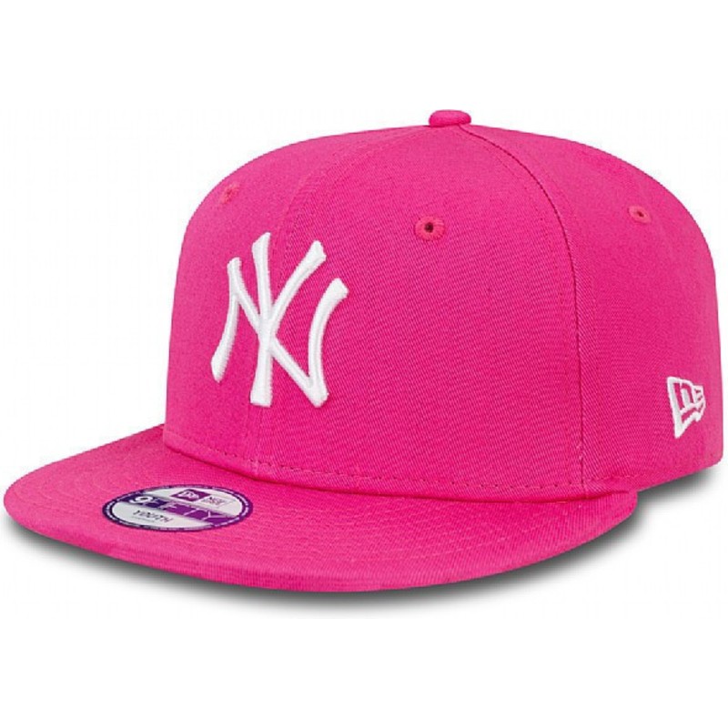 casquette-plate-rose-snapback-ajustable-pour-enfant-9fifty-essential-new-york-yankees-mlb-new-era